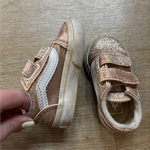 Vans Kids Glitter Slip-On Sneakers in Rose Gold
